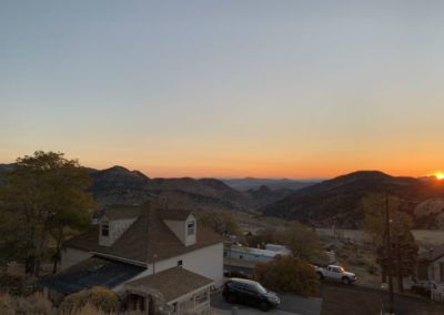 Sunset in Sugarloaf Mountain Motel in Virginia City, Nevada
