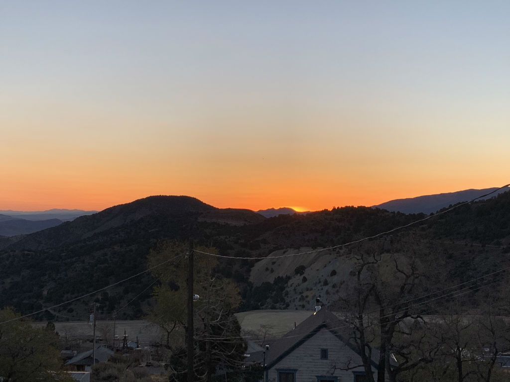 Sunset from the Sugarloaf Mountain Motel in Virginia City, Nevada